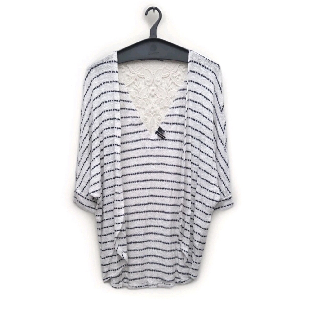 HeartSoul Cream and Black Striped Cardigan